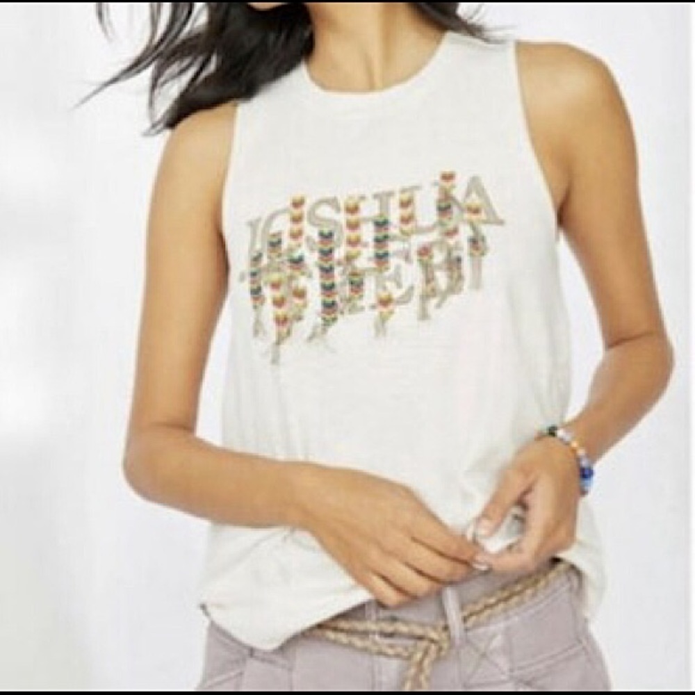 New Anthropologie Pilcro Boho Twist Back Embroidery Joshua Tree Tank Top Small